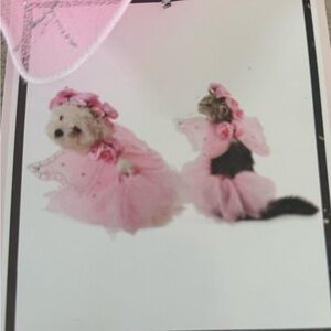 Pink Fairy Dog Costume M/L Small Wings Tutu Pet Halloween Costume NWT